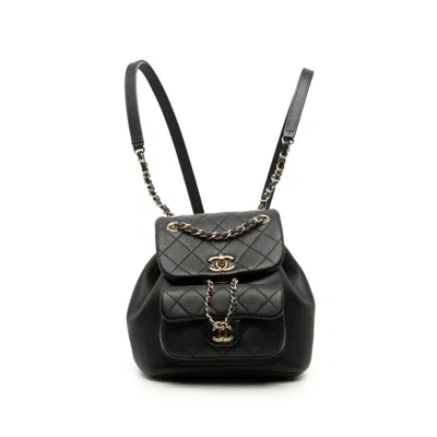 Pre-owned Chanel Matelasse Black Leather Backpack ()