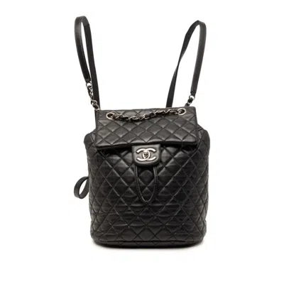 Pre-owned Chanel Matelasse Black Leather Backpack ()