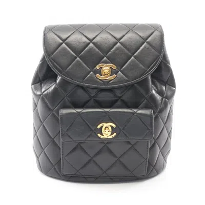 Pre-owned Chanel Matelasse Black Leather Backpack ()
