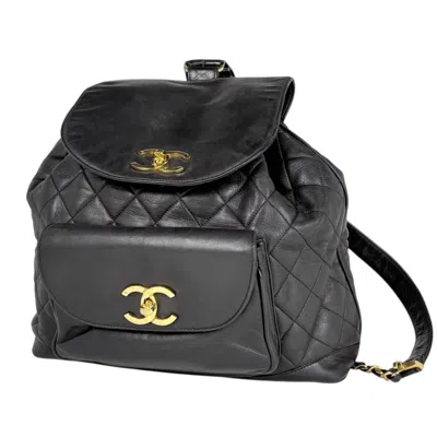 Pre-owned Chanel Matelasse Black Leather Backpack ()