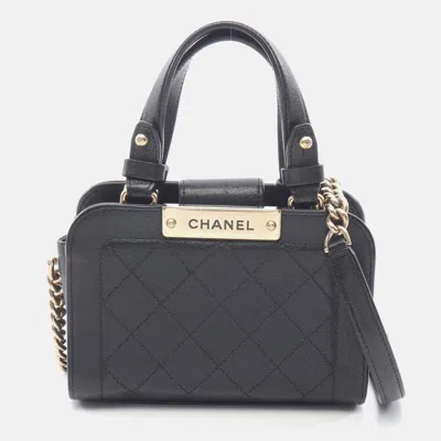 Pre-owned Chanel Matelassé Black Leather Shoulder Bag