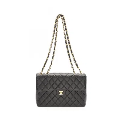 Pre-owned Chanel Matelasse Black Leather Shoulder Bag ()