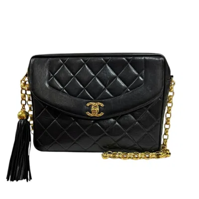 Pre-owned Chanel Matelasse Black Leather Shoulder Bag ()