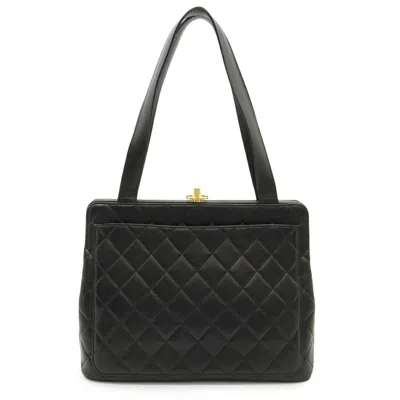Pre-owned Chanel Matelasse Black Leather Shoulder Bag Tote Bag ()