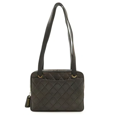 Pre-owned Chanel Matelasse Black Leather Shoulder Bag Tote Bag ()