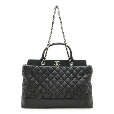 Pre-owned Chanel Matelasse Black Leather Shoulder Bag Tote Bag ()