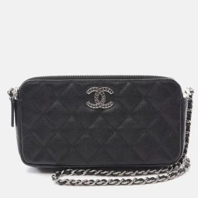 Pre-owned Chanel Matelasse Black Leather Shoulder Handbag