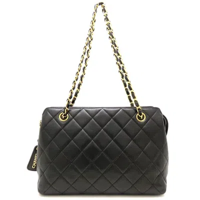 Pre-owned Chanel Matelasse Black Leather Tote Bag ()