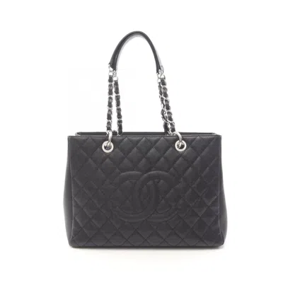 Pre-owned Chanel Matelasse Black Leather Tote Bag ()