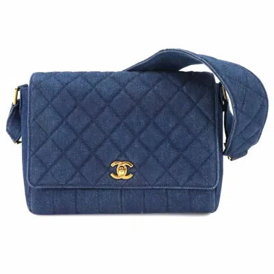 Pre-owned Chanel Matelasse Blue Denim Shoulder Bag ()