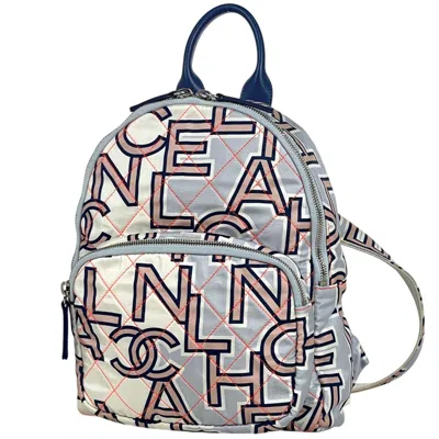 Pre-owned Chanel Matelasse Blue Nylon Leather Backpack ()