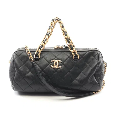 Pre-owned Chanel Matelasse Bowling Shoulder Bag Black
