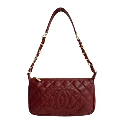 Pre-owned Chanel Matelassé Burgundy Leather Shoulder Bag ()