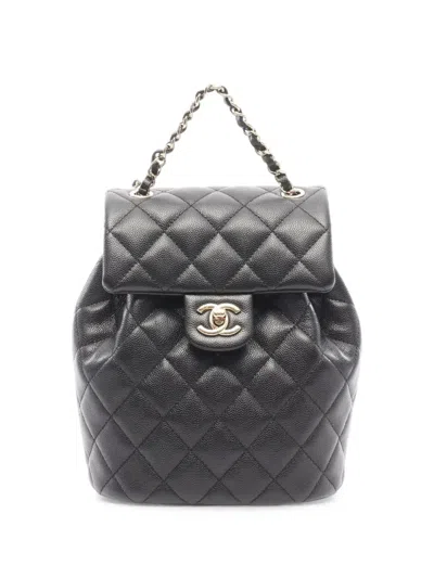 Pre-owned Chanel Matelassé Caviar Backpack In ブラック
