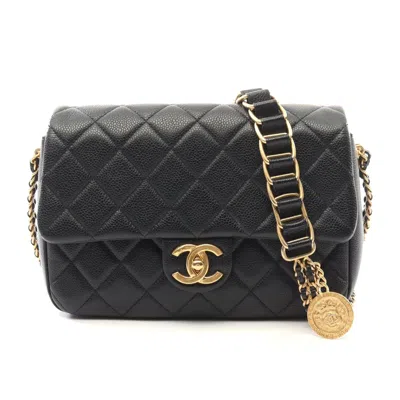 Pre-owned Chanel Matelasse Caviar Shoulder Bag Black