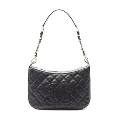 Pre-owned Chanel Matelasse Caviar Shoulder Bag Black