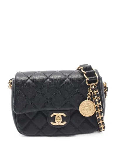 Pre-owned Chanel Matelassé Caviar Shoulder Bag In Black