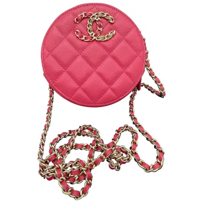 Pre-owned Chanel Matelasse Caviar Skin Chain Umhängetasche Pink Cc Auth