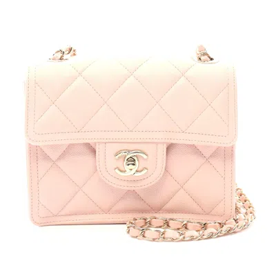 Pre-owned Chanel Matelasse Caviar Skin Shoulder Bag Pink