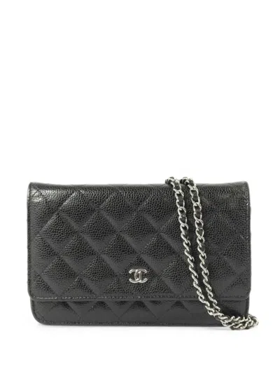 Pre-owned Chanel Matelassé Cc Cross Body Mini Bag In Black