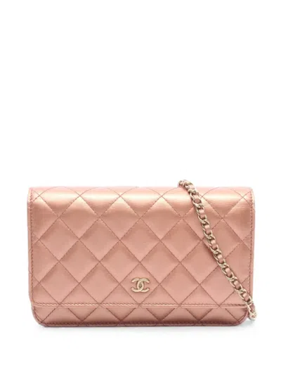 Pre-owned Chanel Matelassé Chain Belt Bag In Pink