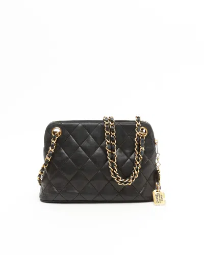 Pre-owned Chanel Matelasse Chain Shoulder Bag In Black