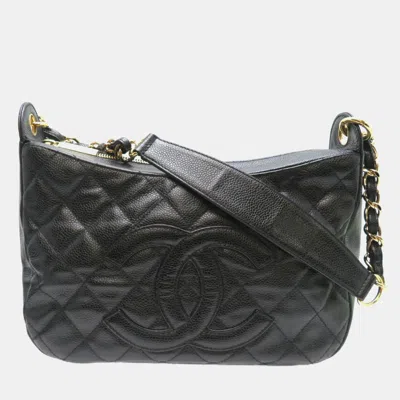 Pre-owned Chanel Matelasse Chain Shoulder Bag Caviar Skin Black