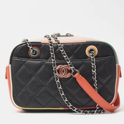 Pre-owned Chanel Matelasse Chain Shoulder Bag No. 23 Lambskin Black X Multicolor