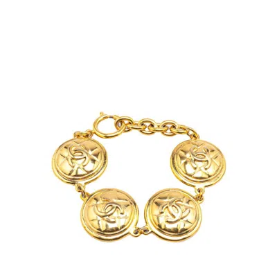 Pre-owned Chanel Matelasse Charm Bracelet () In Gold