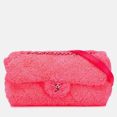 Pre-owned Chanel Matelasse Coco Mark Chain Shoulder Bag Pink Pile Leather