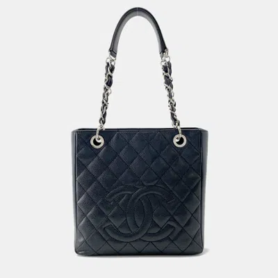 Pre-owned Chanel Matelasse Coco Mark Tote Bag Pst Black