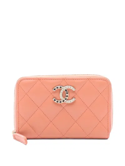 Pre-owned Chanel Matelassé Coin Purse In Pink