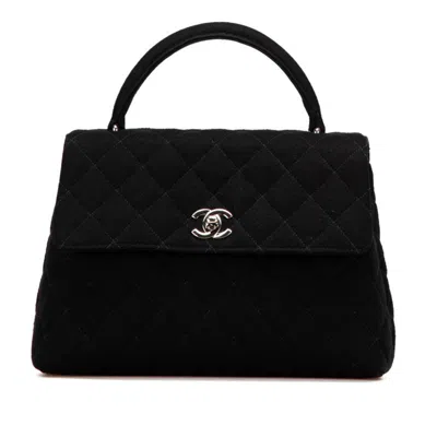 Pre-owned Chanel Matelasse Cotton Handbag () In Black