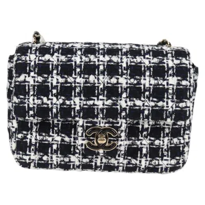 Pre-owned Chanel Matelassé Cotton Shoulder Bag () In Black