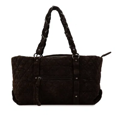 Pre-owned Chanel Matelasse Dark Brown Suede Tote Bag ()