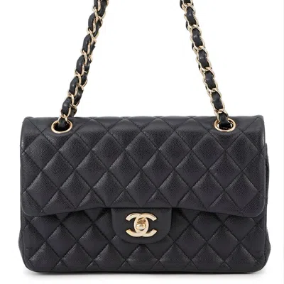Pre-owned Chanel Matelasse Dark Navy Grained Calfskin Shoulder Bag () In Blue