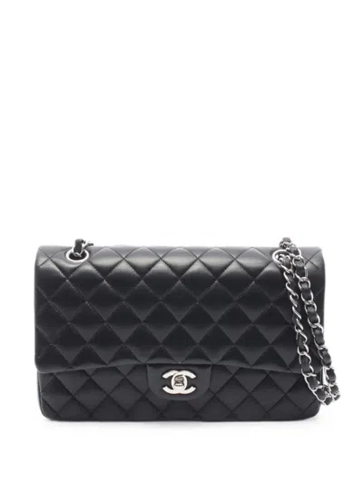 Pre-owned Chanel Matelassé Double Flap Shoulder Bag In Black