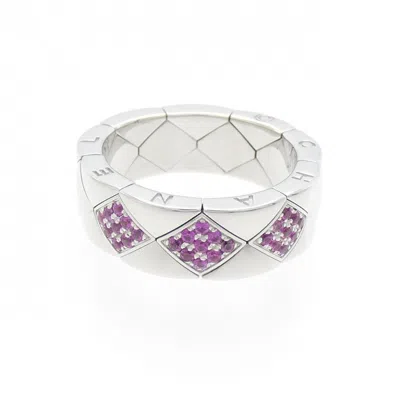 Pre-owned Chanel Matelasse Gold (18k) Band Ring () In Purple