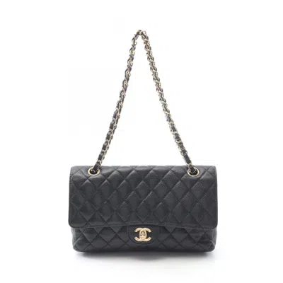 Pre-owned Chanel Matelasse Grained Calfskin Shoulder Bag () In Black