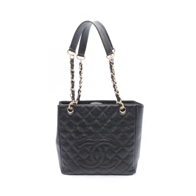 Pre-owned Chanel Matelasse Grained Calfskin Tote Bag () In Black