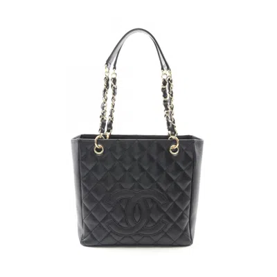 Pre-owned Chanel Matelasse Grained Calfskin Tote Bag () In Black