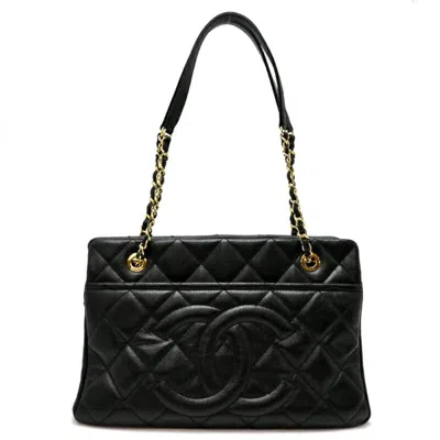 Pre-owned Chanel Matelasse Grained Calfskin Tote Bag () In Black