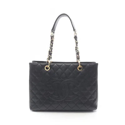 Pre-owned Chanel Matelasse Grained Calfskin Tote Bag () In Black