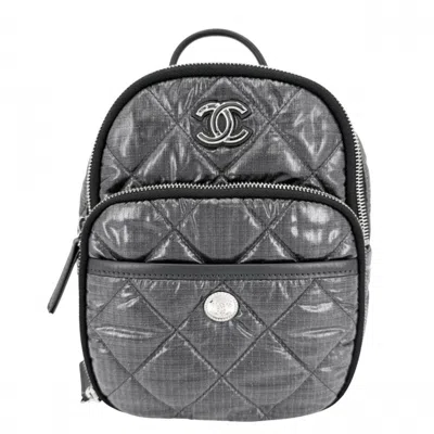 Pre-owned Chanel Matelasse Gray Nylon Backpack ()