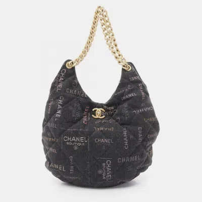 Pre-owned Chanel Matelasse Hobo Shoulder Bag Denim Black Multicolor