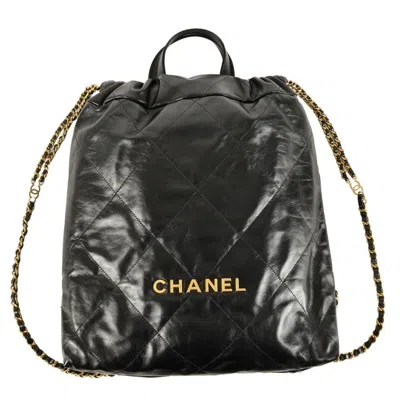 Pre-owned Chanel Matelasse Leather Backpack () In Black