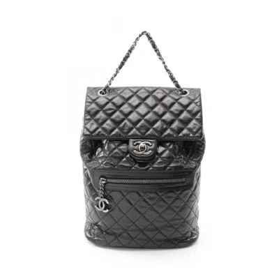 Pre-owned Chanel Matelasse Leather Backpack () In Black