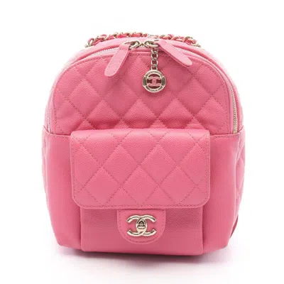 Pre-owned Chanel Matelasse Leather Backpack () In Pink