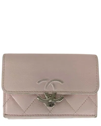 Pre-owned Chanel Matelassé Leather Compact Wallet (authentic Pre-loved)