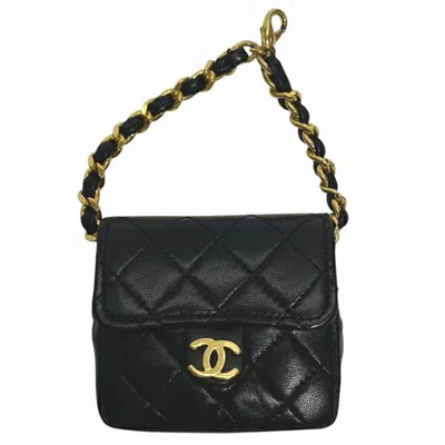 Pre-owned Chanel Matelasse Leather Handbag Charm () In Black